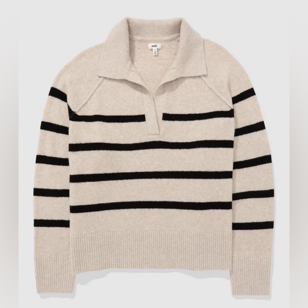 Aerie Cream and Black Striped Sweater